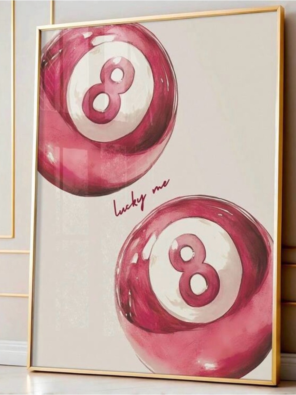 Pink 8 Ball Wall Art Canvas Print | 40x60cm | No Frame Included